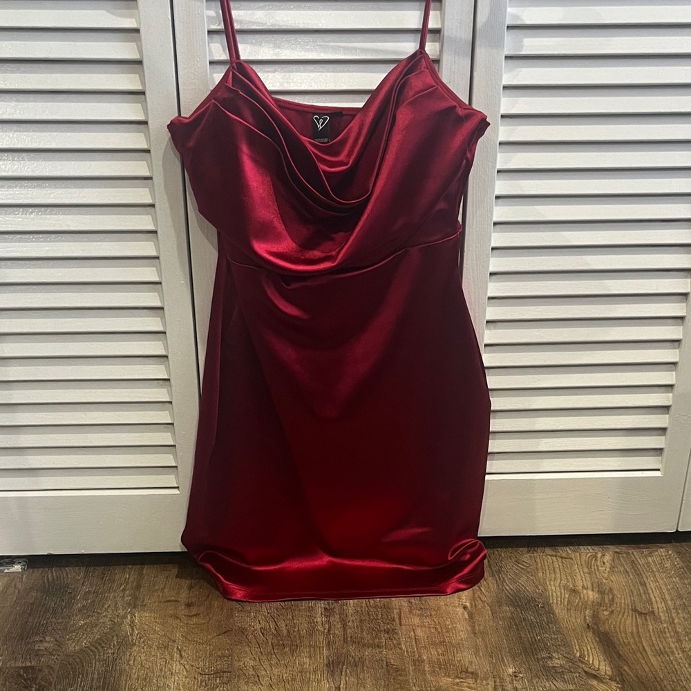 Windsor Burgundy Satin Mini Dress